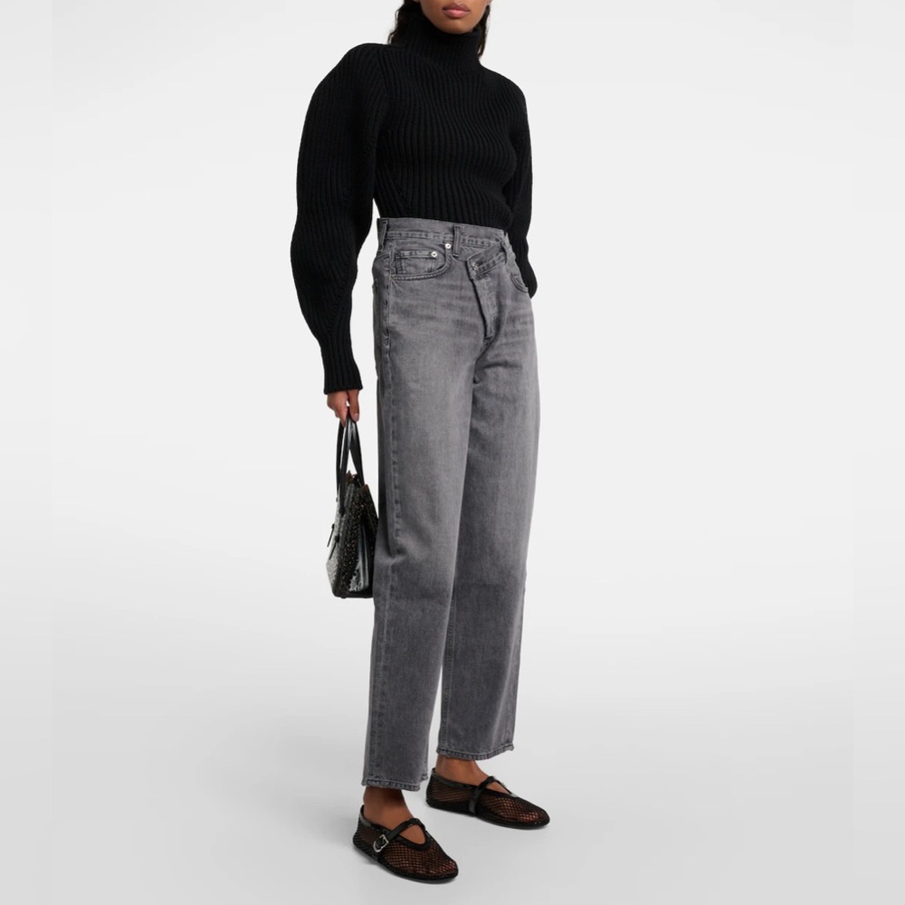 Agolde high rise straight leg Jean in grey